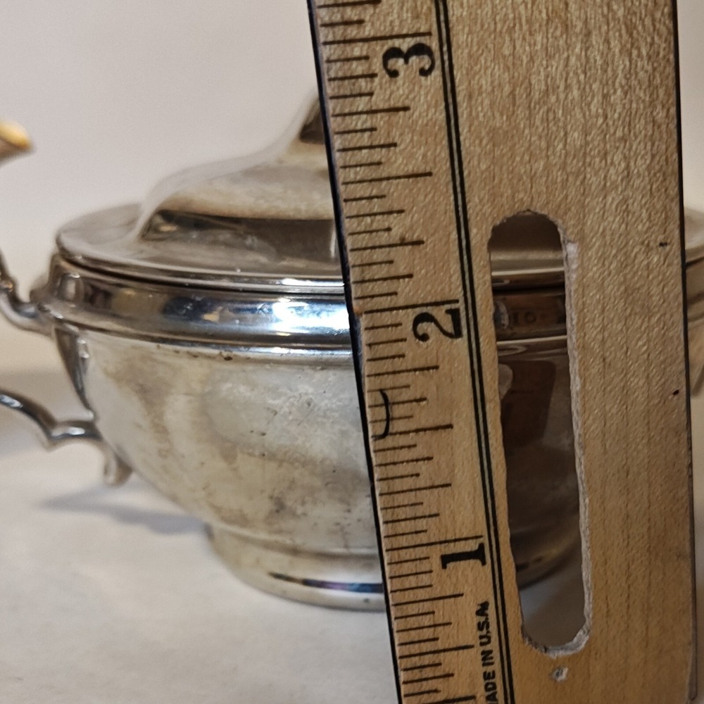 VTG MB Means Best Creamer & Lidded Sugar Bowl MCM 691 Manning Bowman Silver Pl - Picture 13 of 13